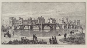 Die königliche Jubiläumsausstellung, Newcastle-on-Tyne, die alte Tyne-Brücke
