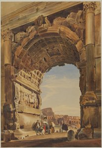 Der Titusbogen und das Kolosseum, Rom von Thomas Hartley Cromek