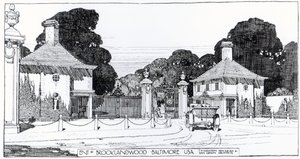 Eingang zu Brooklandwood, Baltimore, USA, aus Thomas Mawson