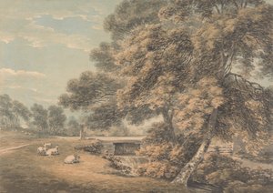 Die Bäume und der Fluss im Park von Coleorton Hall, Leicestershire