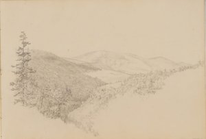Kauterskill Clove aus dem Skizzenbuch für Landschafts- und Tiermotive, ca. 1860-64 von Thomas Hewes Hinckley