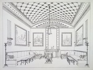 Salon, Illustration aus Household Furniture and Interior Decoration von Thomas Hope