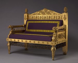 Sofa, unbekannter Hersteller, ca. 1802-1807 (vergoldetes Holz, Reproduktion Wollpolsterung) von Thomas Hope