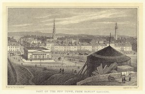 Teil der Neustadt, von Ramsay Gardens (Gravur) von Thomas Hosmer (after) Shepherd
