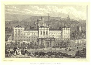 Das Gefängnis, vom Calton Hill (Gravur) von Thomas Hosmer (after) Shepherd