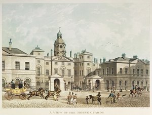 Ansicht der Horse Guards von Whitehall, graviert von J.C. Sadler von Thomas Hosmer Shepherd