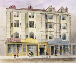 Ein altes Haus namens Half Moon Tavern, auf der Westseite der Aldersgate Street, 1852