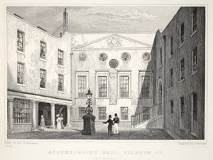 Apothekerhalle, aus London und seine Umgebung im neunzehnten Jahrhundert, veröffentlicht von Jones und Co., 1827-1829 von Thomas Hosmer Shepherd