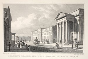 Belgrave Chapel und Westseite des Belgrave Square, aus 
