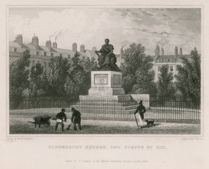 Bloomsbury Square und Statue von Fox von Thomas Hosmer Shepherd