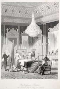 Buckingham Palace - Die Prinzessin Royal sitzt für ein Porträt, aus London Interiors mit ihren Kostümen und Zeremonien, veröffentlicht von Joseph Mead, London, ca. 1843 von Thomas Hosmer Shepherd