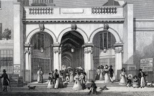 Burlington Arcade, Picadilly, graviert von William Tombleson, 1828