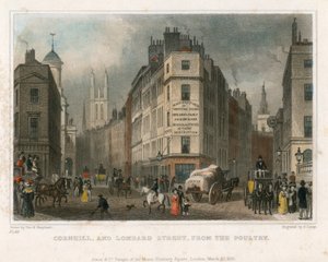 Cornhill und Lombard Street, London, vom Poultry aus gesehen von Thomas Hosmer Shepherd