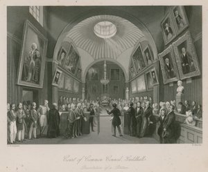 Gericht des Gemeinderats, Guildhall, London; Präsentation einer Petition von Thomas Hosmer Shepherd