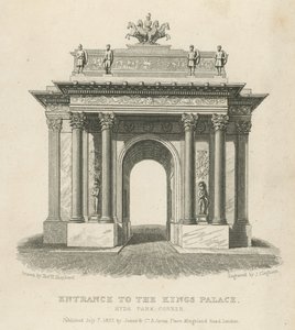 Eingang zum Königspalast, Hyde Park Corner von Thomas Hosmer Shepherd