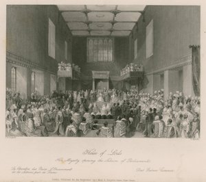 Ihre Majestät eröffnet die Parlamentssitzung im House of Lords von Thomas Hosmer Shepherd