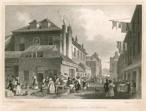 Hungerford Market, in der Nähe der York Buildings, The Strand, London von Thomas Hosmer Shepherd