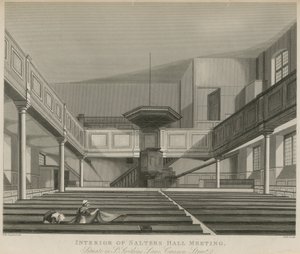 Innenansicht des Salters Hall Meeting, gelegen in St Swithins Lane, Cannon Street, London
