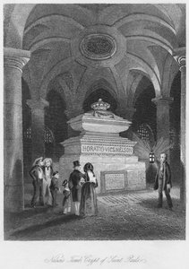 Nelsons Grab, Krypta von St. Pauls, ca. 1841