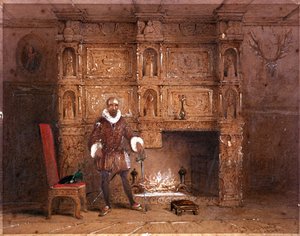 Möglicherweise Sir John Spencer im Canonbury House oder Sir Walter Raleigh im Old Pied Bull Inn von Thomas Hosmer Shepherd