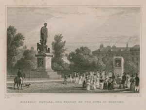 Russell Square und Statue des Herzogs von Bedford von Thomas Hosmer Shepherd