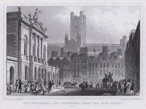 Die Guildhall und Kathedrale, von der High Street, Bath von Thomas Hosmer Shepherd