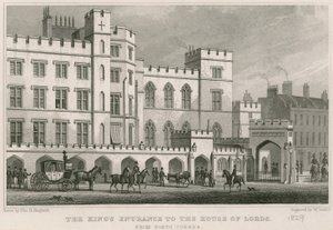 Der Eingang des Königs zum House of Lords, Westminster, London von Thomas Hosmer Shepherd