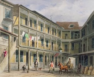 Ansicht des Blue Boar Inn Hofes, Nr. 30 Aldgate, ca. 1850 von Thomas Hosmer Shepherd