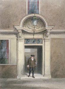 Ansicht von Dr. Johnsons Tür und Treppe, Inner Temple Lane, City of London, 1855
