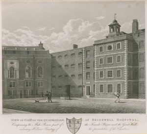 Ansicht eines Teils des Innenhofs des Bridewell Hospitals von Thomas Hosmer Shepherd