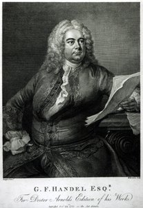 George Frederick Handel (1685-1759), graviert von William Bromley (1769-1842), für Doctor Arnolds Ausgabe seiner (Handels) Werke, veröffentlicht 1789 von Thomas Hudson