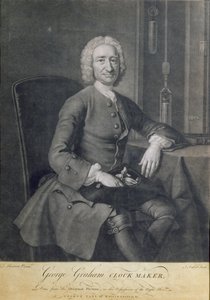 Porträt von George Graham (1673-1751) Uhrmacher, graviert von John Faber (1684-1756) von Thomas Hudson