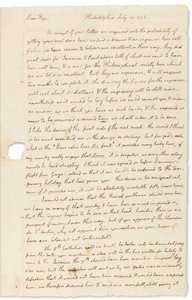 Autographenbrief an John Page, Philadelphia, 30. Juli 1776 von Thomas Jefferson