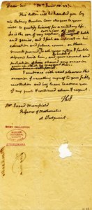 Brief von Thomas Jefferson (nur Initialen), Monticello, an Jared Mansfield, Professor für Mathematik in West Point, 10. Juni 1823 von Thomas Jefferson