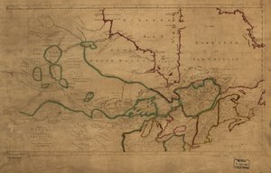 Karte von Kanada und dem nördlichen Teil von Louisiana mit den angrenzenden Ländern