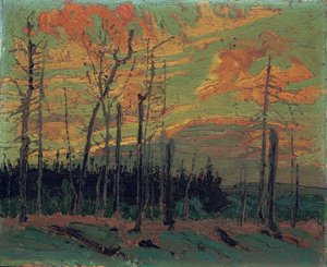 Verbranntes Land bei Sonnenuntergang, 1915 von Tom Thomson