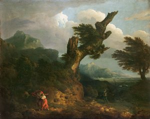 Ein Sturm - Prospero, Miranda und Caliban beobachten das Schiffswrack von Thomas Jones