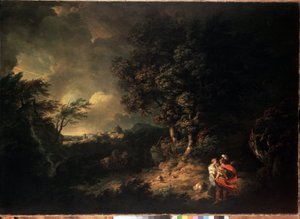 Landschaft mit Äneas und Dido (Illustration der Aeneis von Vergil)
