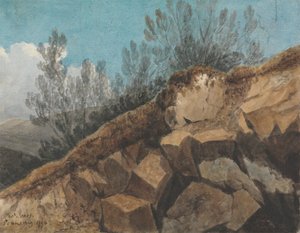 Studie von Felsen, nahe Pencerrig, Wales von Thomas Jones