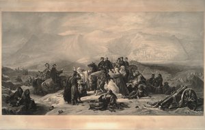 Die Verteidigung von Kars. Sir Fenwick Williams und die Offiziere seines Stabes verabschieden sich von den Bürgern von Thomas Jones Barker