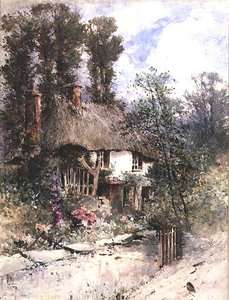 Ein strohgedecktes Cottage im Sommer von Thomas Junior Dingle