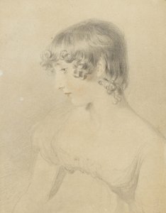 Büstenporträt von Susan Bloxam, im Profil nach links gedreht, 1818