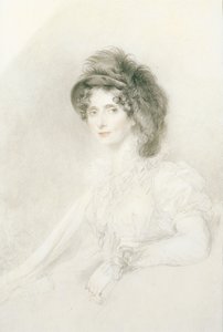 Porträt von Elizabeth, Herzogin von Devonshire (1758-1824), sitzend, Halbfigur, mit großem Federhut von Thomas Lawrence