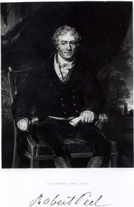 Porträt von Sir Robert Peel (1788-1850), graviert von H. Robinson von Thomas Lawrence