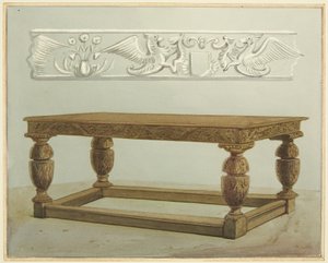 Ratstisch im Großen Raum der Münze, jetzt St. Peters Hospital von Thomas Leeson the Elder Rowbotham