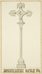 Kreuz auf altem Grabstein in der Krypta der St John