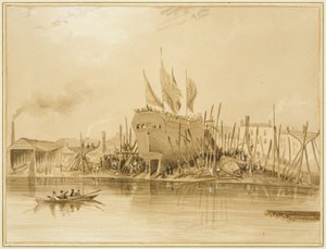 Eastern Wapping Dock, Stapellauf der "Avon", 1826