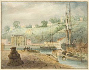 Alter Schwimmhafen, Hotwell Road, Blick Richtung Clifton und Goldney Rotunda