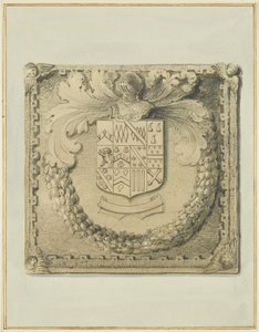 Steinernes Wappen über der Nordtür von Barr