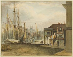 Der Kai, Blick nach Norden, mit der alten Kornbörse von Thomas Leeson the Elder Rowbotham